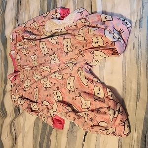 Sweet n sassy pink meow cat pajamas size 7/8 ..